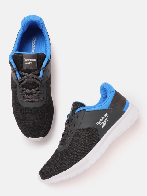 

Reebok Men Charcoal Grey Woven Design Genesis Running Shoes