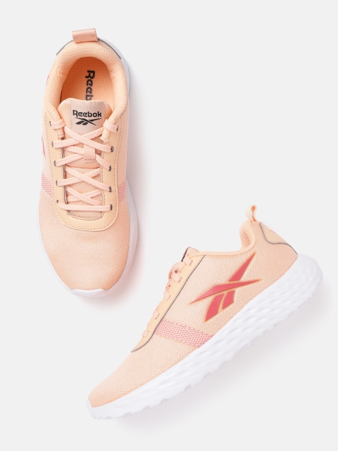 

Reebok Women Peach-Coloured Woven Design Energy Runner 2.0 Running Shoes