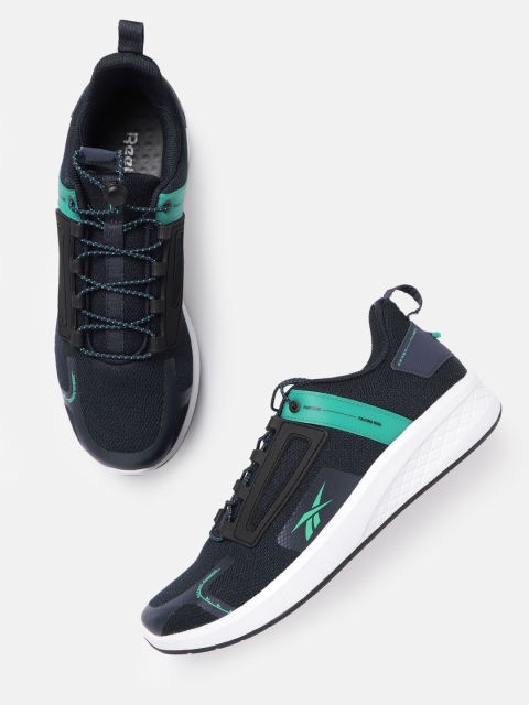 

Reebok Men Navy Blue Caden Woven Design Running Shoes