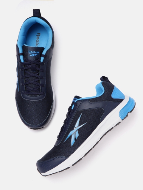

Reebok Men Navy Blue Woven Design Canton Runner Shoes