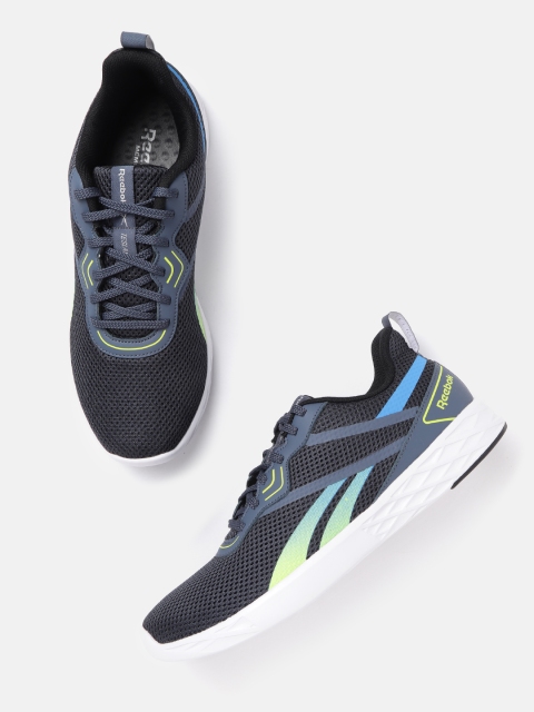

Reebok Men Charcoal Grey Woven Design Tesla 1.0 Running Shoes