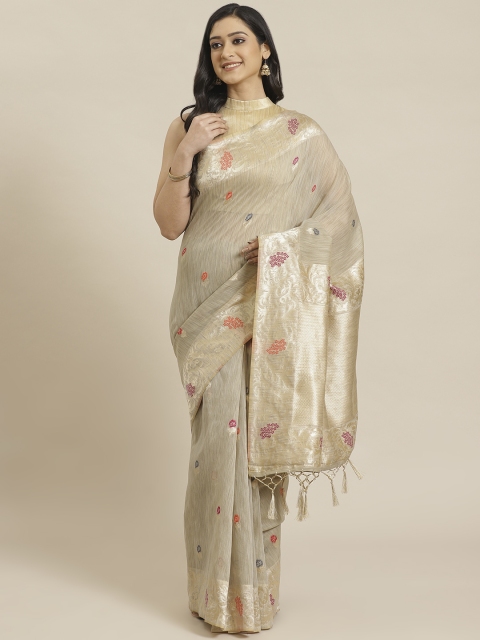 

Inddus Beige Woven Design Saree