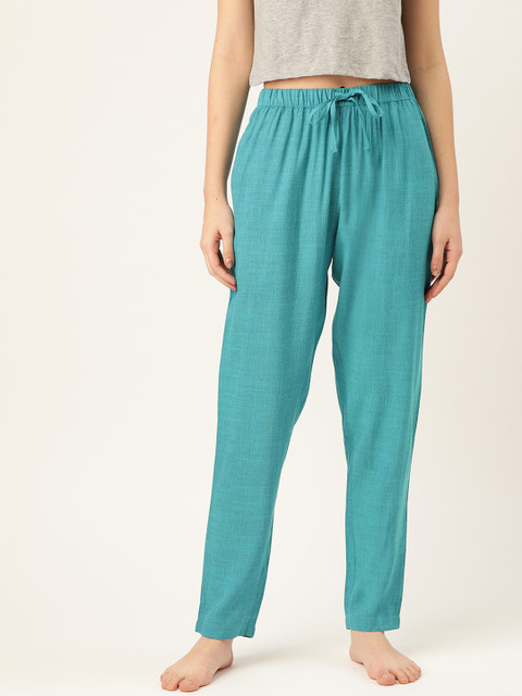 

ETC Women Blue Solid Regular Fit Lounge Pants