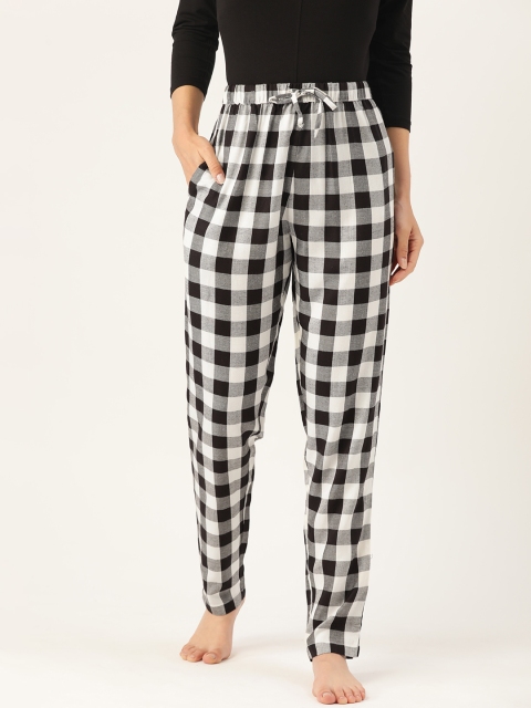 

ETC Women Black & White Checked Lounge Pants