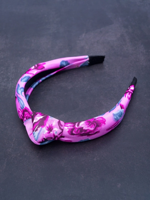 

Golden Peacock Women Purple & Pink Printed Knot Hairband