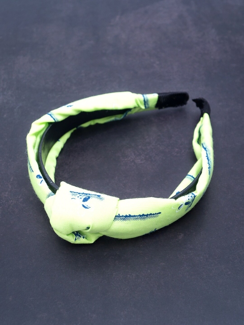 

Golden Peacock Women Green & Blue Printed Knot Hairband
