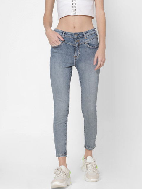 

ONLY Women Blue Skinny Fit Mid-Rise Light Fade Clean look Jeans