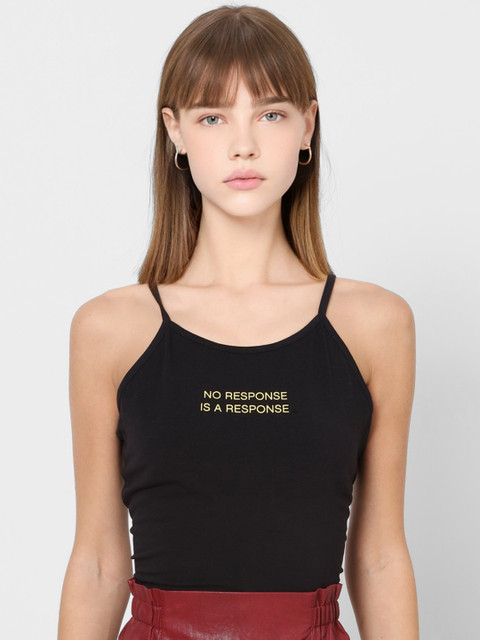 

ONLY Women Black Printed Tank Top