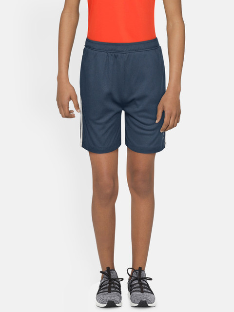 

HRX By Hrithik Roshan U-17 Boys Dress Blue Solid Regular Fit Rapid-Dry Antimicrobial Active Shorts, Navy blue