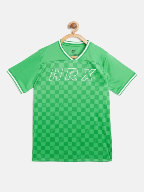 

HRX By Hrithik Roshan U-17 Boys Kelly Green Solid Lycra Rapid-Dry Antimicrobial Active Tshirt