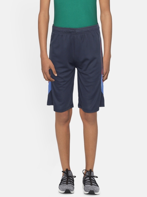 

HRX By Hrithik Roshan U-17 Boys Dress Blues Colourblock Regular Fit Rapid-Dry Antimicrobial Active Shorts, Navy blue