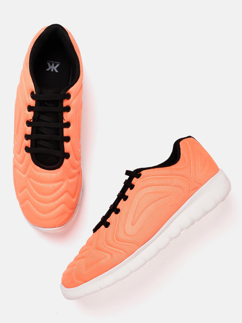 

Kook N Keech Women Coral Orange Embossed Sneakers