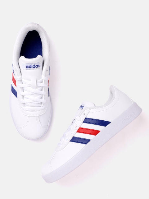 

ADIDAS Kids White Solid VL Court 2 Skateboarding Shoes