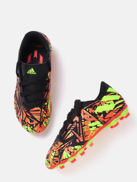 

ADIDAS Kids Black & Orange Abstract Print Nemeziz Messi 4 FXG J Football Shoes