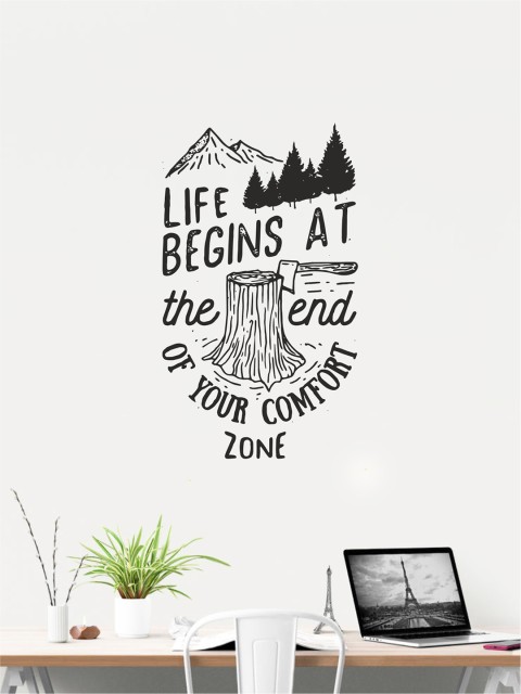 

rawpockets Multicolored Life Begins at The End of Your Comfort Zone Wall Stickers, Multi