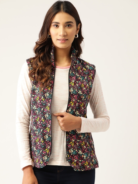 

WISSTLER Women Black Floral Printed Lightweight Tailored Jacket