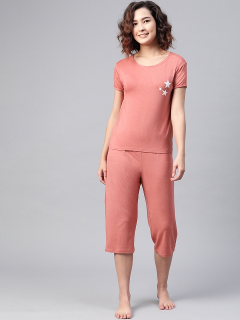 

SIRIKIT Women Rust Red Solid Night suit