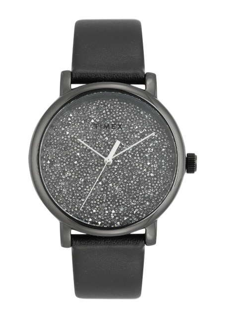 

Timex Women Black Embellished Analogue Watch TW2R95100