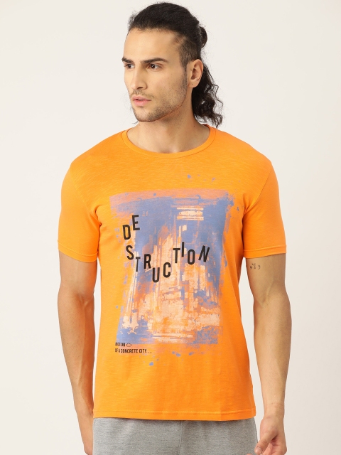 

Sweet Dreams Men Orange & Blue Printed Lounge T-shirt