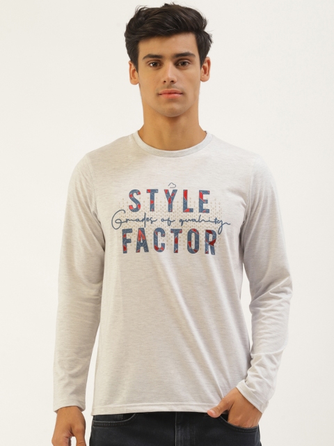 

Sweet Dreams Men Off White Printed Round Neck Pure Cotton T-shirt