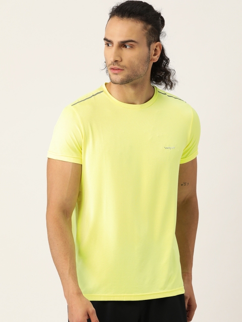 

Sweet Dreams Men Fluorescent Yellow Self-Design Round Neck T-shirt