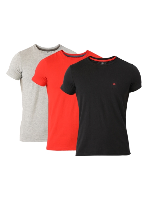 

Sweet Dreams Men Pack of 3 Solid Round Neck Lounge T-shirts, Grey melange