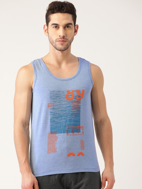 

Sweet Dreams Men Blue & Orange Typography & Graphic Print Cotton Lounge T-shirt