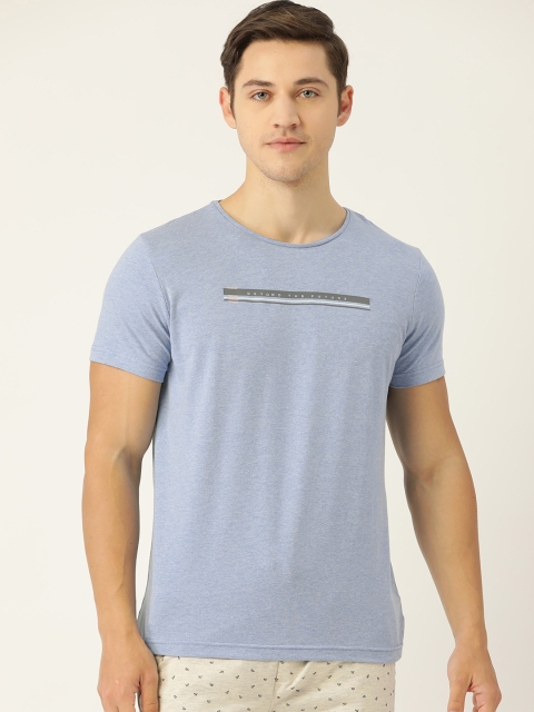 

Sweet Dreams Men Blue Printed Detail Lounge T-shirt