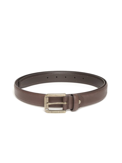 

Woodland Men Coffee Brown Leather Solid Belt