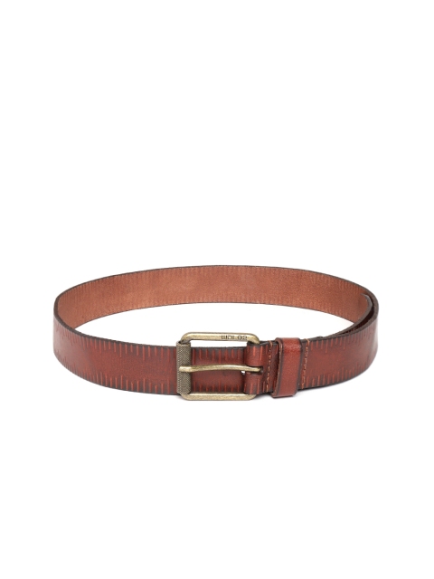 

Woodland Men Tan Brown Textured Leather Belt