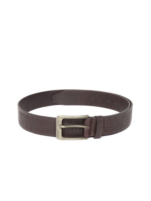 

Woodland Men Coffee Brown Textured Leather Belt