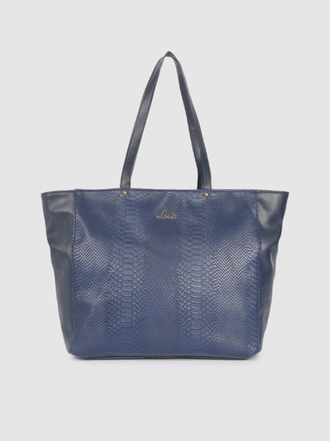 

Lavie Blue Textured Tote Bag