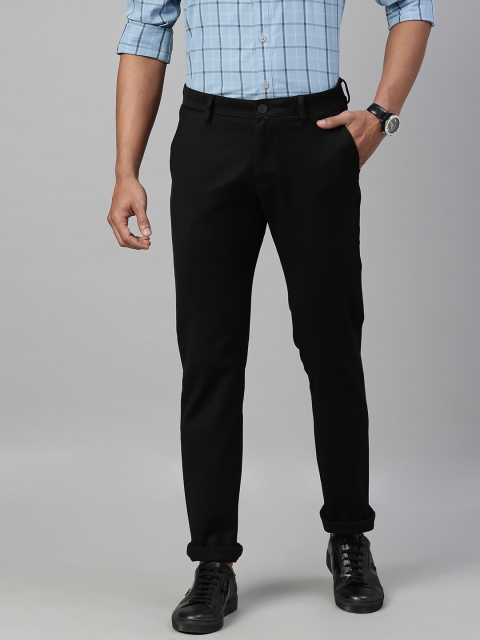 

Allen Solly Men Black Slim Fit Solid Regular Trousers
