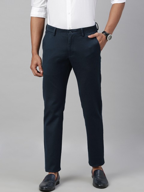 

Allen Solly Men Navy Blue Smart Slim Fit Solid Regular Trousers