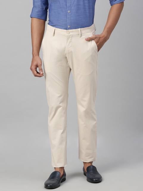 

Allen Solly Men Cream-Coloured Slim Fit Solid Regular Trousers