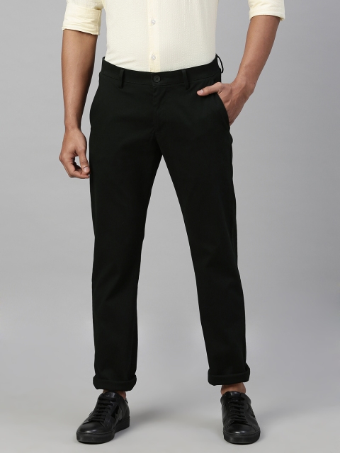 

Allen Solly Men Black Slim Fit Solid Regular Trousers