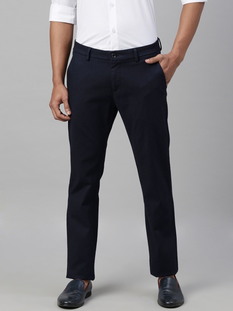 

Allen Solly Men Navy Blue Slim Fit Solid Regular Trousers