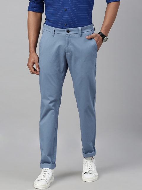 

Allen Solly Men Blue Smart Slim Fit Solid Smart Casual Chinos