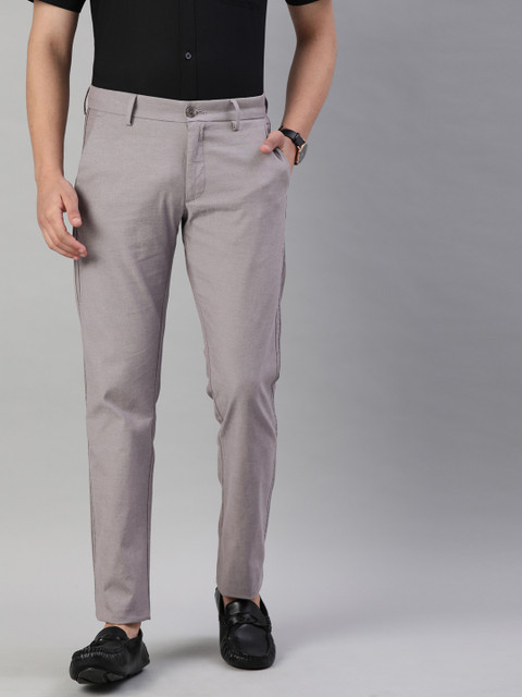 

Allen Solly Sport Men Grey Smart Slim Fit Solid Regular Smart Casual Trousers