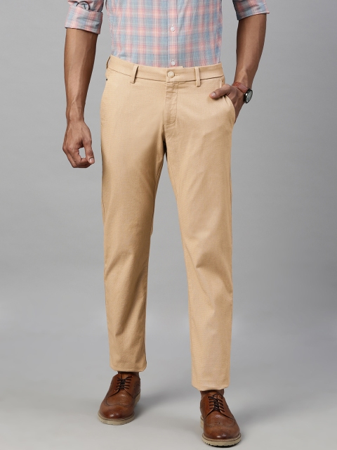 

Allen Solly Men Beige Smart Slim Fit Self Design Regular Trousers