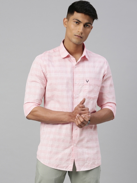 

Allen Solly Men Pink Slim Fit Checked Casual Shirt