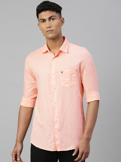 

Allen Solly Men Peach-Coloured Slim Fit Solid Casual Shirt