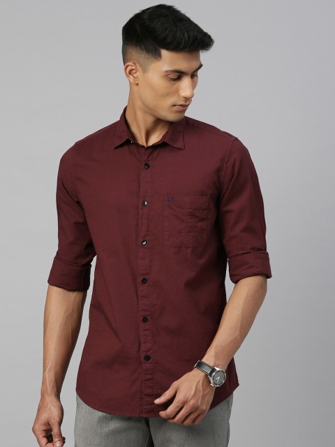 

Allen Solly Men Burgundy Modern Fit Solid Casual Shirt