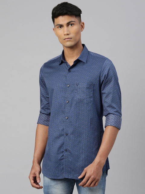 

Allen Solly Men Blue & Green Modern Fit Micro Checked Casual Shirt