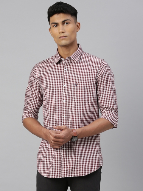 

Allen Solly Men Maroon & White Modern Fit Checked Casual Shirt