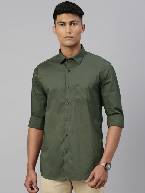 

Allen Solly Men Olive Green Modern Fit Solid Casual Shirt
