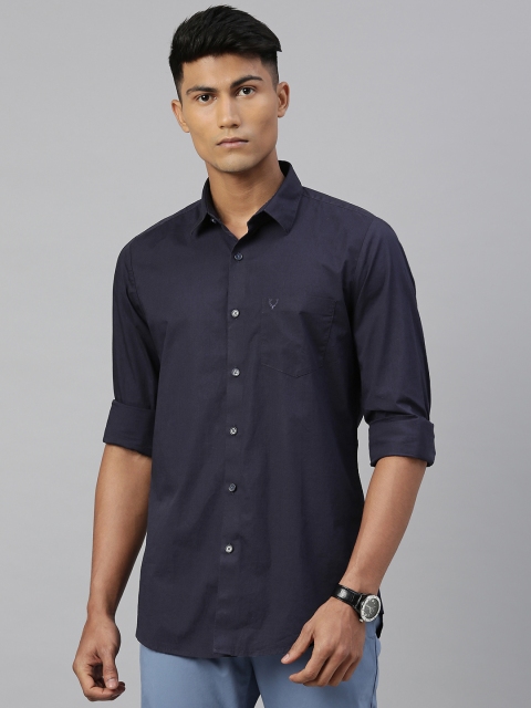 

Allen Solly Men Navy Blue Modern Fit Solid Casual Shirt