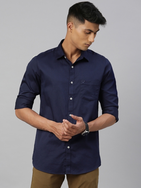 

Allen Solly Men Navy Blue Slim Fit Solid Casual Shirt