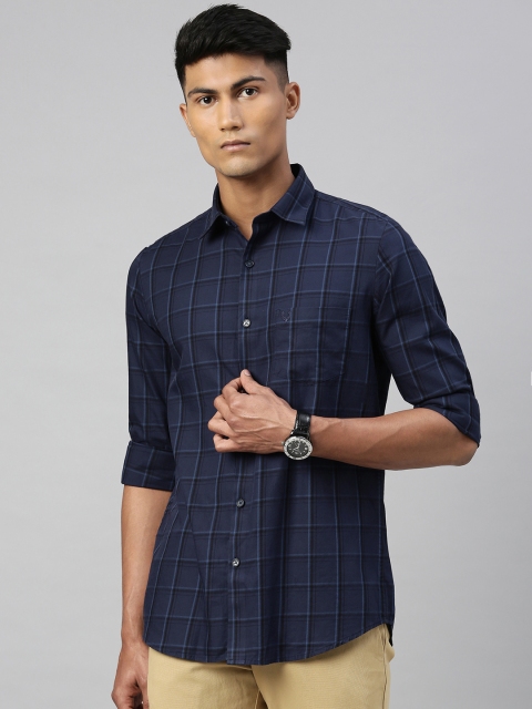 

Allen Solly Men Navy Blue & Black Slim Fit Checked Casual Shirt