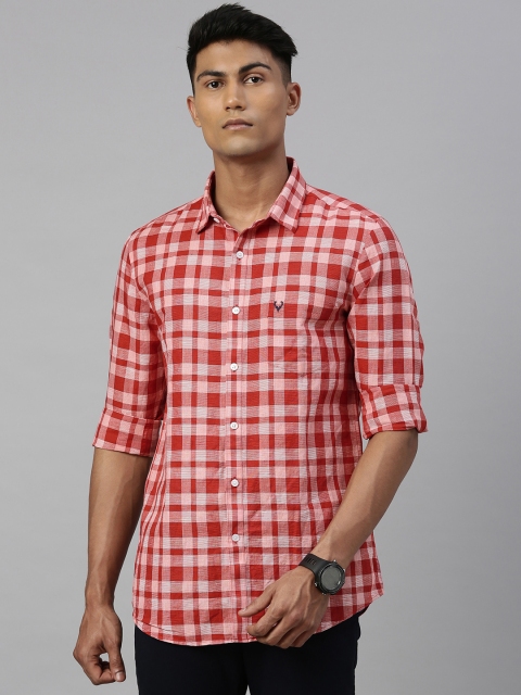 

Allen Solly Men Red & Pink Modern Fit Checked Casual Shirt